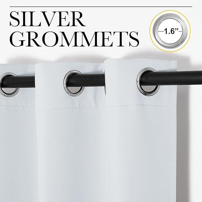NICETOWN Room Darkening Window Treatment Curtain, Cloud Grey, Single Panel, 34 by 72, Energy Smart Thermal Insulated Block Out Sunlight Shade & Blind for Bedroom with Grommet Ring Top - Image 3