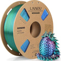 LANDU Silk Tri-Color PLA Filament 1.75mm 1Kg, Triple Color Silk PLA Filament, Silk Rainbow PLA Filament, Neatly Wound 3D Printer Filament, 3 in 1 Multi Color Filament +/-0.02mm, Silk Red Blue Green by LANDU