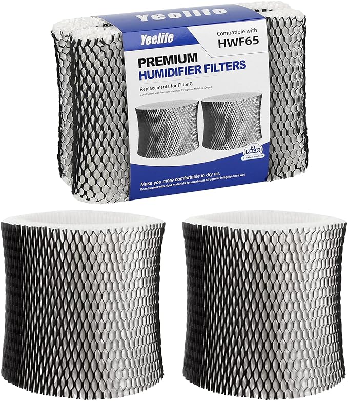 HWF65 Humidifier Filter Compatible with Holmes Humidifier Filter, Replacement Humidifier Filter C, HWF65PDQ-U (2Pack) by YEELIFE