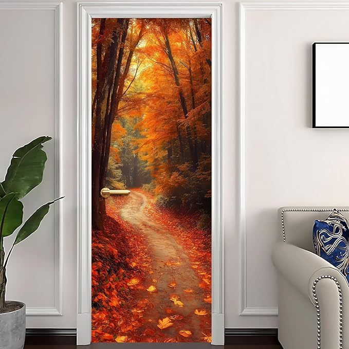 3D Door Decals Stickers, Peel Stick Wall Murals Vinyl Wallpaper Self-Adhesive Mural Door Covers Decorative for Furniture Home Decor Wrinkle-Resistant Waterproof - Image 2