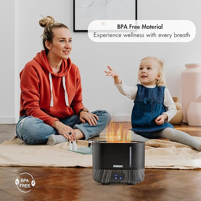 ZMARKRAFT® 3L Large Humidifier with Special Flame Light Effect, Quiet Ultrasonic Humidifying, Top Fill and Adjustable Mist Level, Cool Mist Humidifier for Any Season for Bedroom and Living Room - Image 6