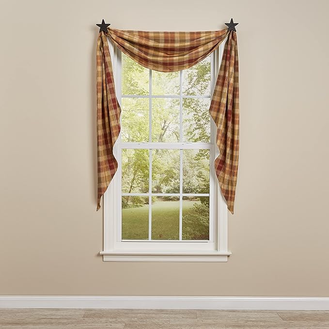 Park Designs Fishtail Swag Curtains - Saffron, 145" x 25" | Extra Long Window Scarf | 100% Cotton | Primitive & Traditional Home Decor - Image 6