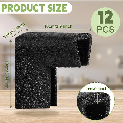 12 Pcs Foam Corner Protectors for Shipping, L-Shaped Edge Guards for TV Moving Box, Picture Frames, Mirrors, and Furniture, Must-Have Moving Supplies (Silk Black) - Image 2
