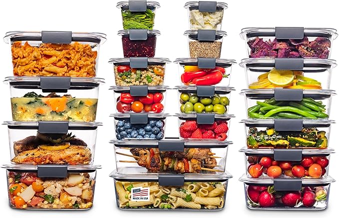 Rubbermaid Brilliance BPA Free 44-Piece Food Storage Containers Set Airtight Leak-Proof with Lids for Meal Prep Lunch and Leftovers by Rubbermaid