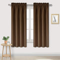 DWCN Blackout Curtains for Bedroom - Thermal Insulated Privacy Energy Saving Rod Pocket Drapes for Living Room, W 38 x L 63 Inch, Brown, Set of 2 by DWCN