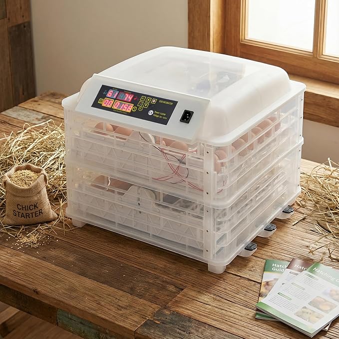 96 Egg Incubator, Efficient Incubator Hatching Eggs, with Automatic Egg Turner, Temperature Control & Humidity Display, Fahrenheit, LED Panel Display - Image 5