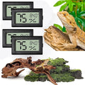 Reptile Thermometer and Humidity Gauge,4PCS Digital Adhesive Reptile Hydrometer Thermomete Tank Accessories Pet Supplies for Tortoise Habitat,Chameleon Cage,Iguana,Tree Frog Terrarium by Vodolo