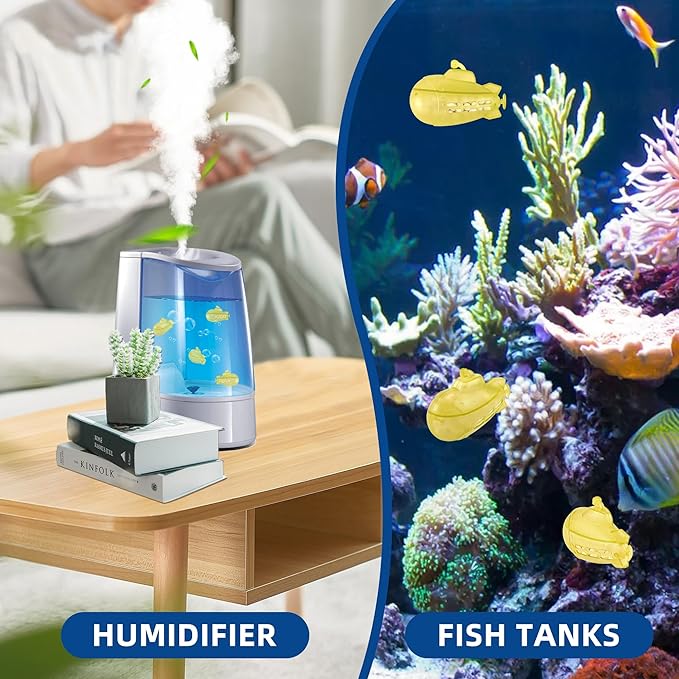 AMI PARTS Humidifier Tank Cleaner for Most Humidifier and Fish Tank, Softens Hard Water, Purifies Water, Prevents Hard Water Build-Up(Yellow & Blue Universal Humidifier Cleaner 14 pcs) - Image 6