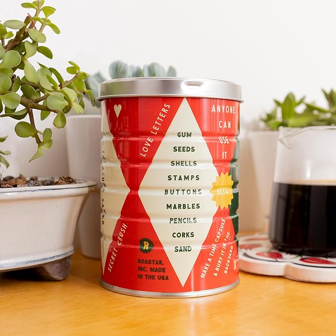 Retro Tin Can, Studio MPLS Designs, Collectable, Peel & Stick Valved End with Metal Lid, 8-12oz (4.0625 x 5.5 in) (Treasure Saver Design) - Image 7