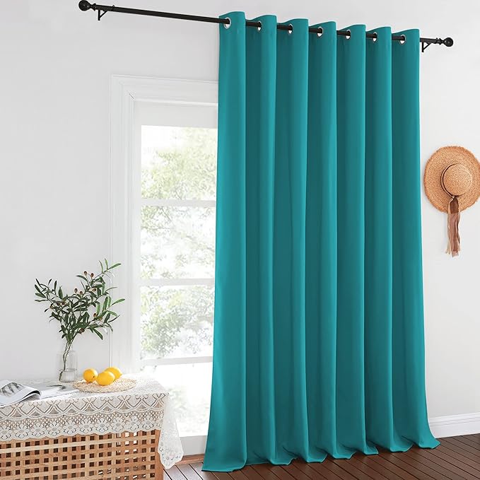 NICETOWN Peacock Teal Blackout Curtains for Bedroom/Living Room 132 Inch Length - Thermal Insulated Room Darkening Grommet Top Window Curtains (100 by 132 - Inch, 1 Panel) - Image 8