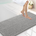 Smiry Luxury Chenille Bathroom Rugs 44x24, Extra Soft and Absorbent Shaggy Bath Mat, Machine Washable, Non-Slip Plush Carpet Runner for Tub, Shower, and Floor, Home Decor Accessories, Light Grey by Smiry