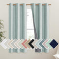 NICETOWN 100% Absolutely Blackout Linen Curtains with Thermal Insulated White Liner, Seafoam Green, 42 inches Wide, 63 inches Length Energy Saving Curtains for Kitchen 2 Panels Set, Vertical Blinds by NICETOWN