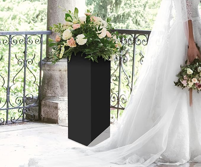 Marketing Holders 12"W x 12"D x 40"H Black Cube with White Base Display Cube Pedestal Art Sculpture Stand Box Lifter Elevate - Image 3
