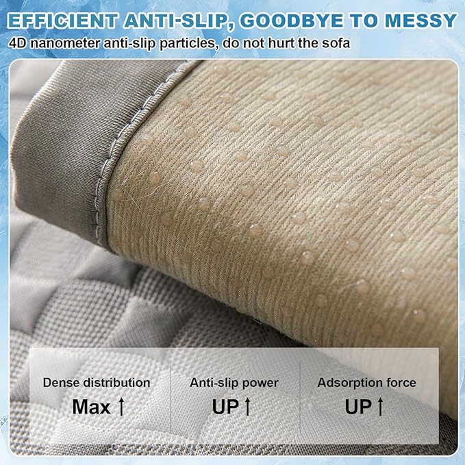 OTOB Cooling Dog Couch Cover Ice Silk Fiber, Washable & Non Slip Sofa Slipcovers Mat, Soft Couch Cover Cooling Mat, Durable Pet Friendly Furniture Protector Covers (Gray, 28"*59") - Image 7