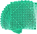 MYFAMIREA Modular Interlocking Cushion 12 Pack 11.8" x 11.8" Rubber Floor Tiles Non-Slip Splicing Drainage Mats for Deck, Pool, Outdoor Shower, Patio, Balcony, Indoor Bathroom, Kitchen, Yard (Green) by MYFAMIREA