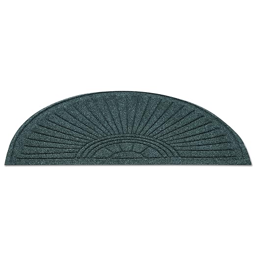 Guardian EcoGuard Diamond Fan Indoor Wiper Door Mat, Recycled Plactic and Rubber, 3', Charcoal Black by GuardianFloorProtection