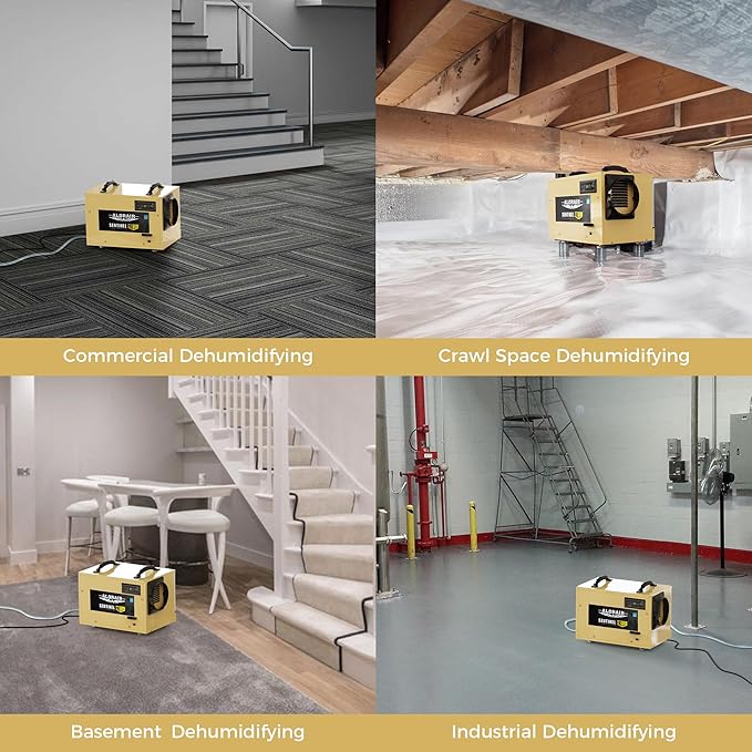 ALORAIR 120 PPD Commercial Dehumidifier, with Drain Hose for Crawl Spaces, Basements, Industry Water Damage Unit, cETL Listed, Compact, Auto Defrost Crawlspaces Dehumidifiers, Gold - Image 6