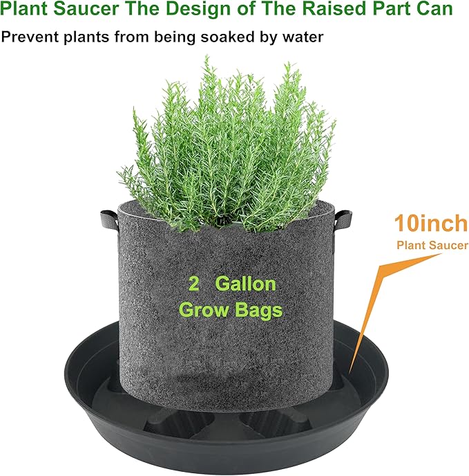 4 Pack Plant Saucer 10 inch, 8 12 14 17 inch, Plant Stand Plastic Plant Saucers for Indoors Outdoor, Heavy Duty Flower Plant Risers for Inside Pots, Pot Saucers for Plants, Grow Bags Saucers - Image 4