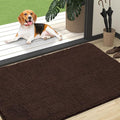 OLANLY Dog Door Mat for Muddy Paws 47x32, Absorbs Moisture and Dirt, Absorbent Non-Slip Washable Doormat, Quick Dry Chenille Mud Mat for Dogs, Entry Indoor Entryway Carpet for Inside Floor, Brown by OLANLY