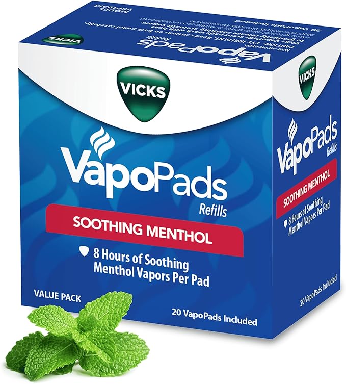 Vicks VapoPads Original Menthol Scent Refill Pads for Vicks Humidifiers and Sinus Inhalers, 20-Pack by VicksDevices