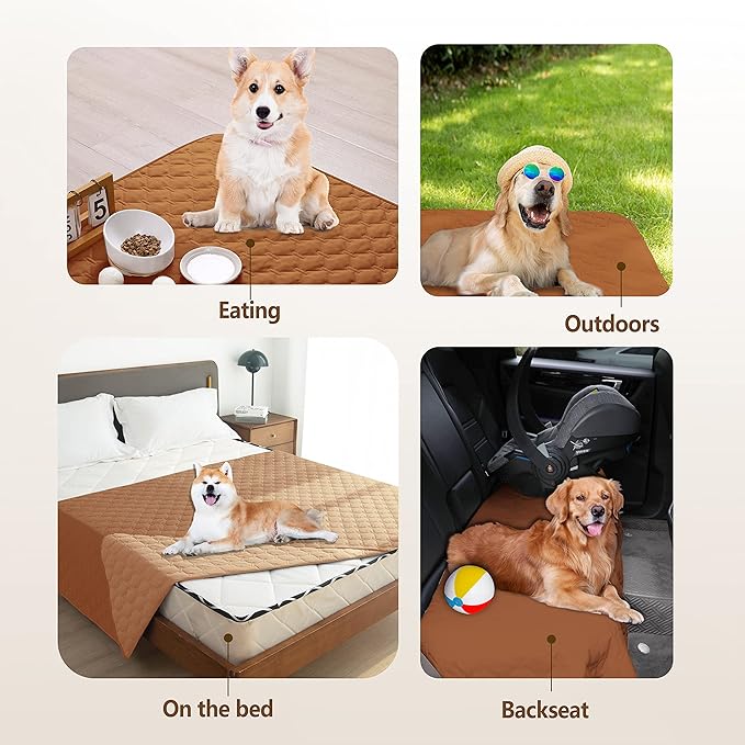 gogobunny 100% Double-Sided Waterproof Dog Bed Cover Pet Blanket Sofa Couch Furniture Protector for Puppy Large Dog Cat, Reversible (82x120 Inch (Pack of 1), Dark Pumpkin/Light Pumpkin) - Image 9