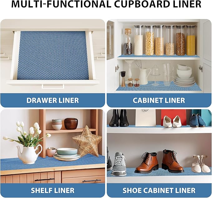 Shelf Liners for Cabinets-Drawer Liner Cabinet Liners for Shelves Kitchen,Non-Adhesive,Non-Slip,Navy Blue,12 x 180 inch - Image 6