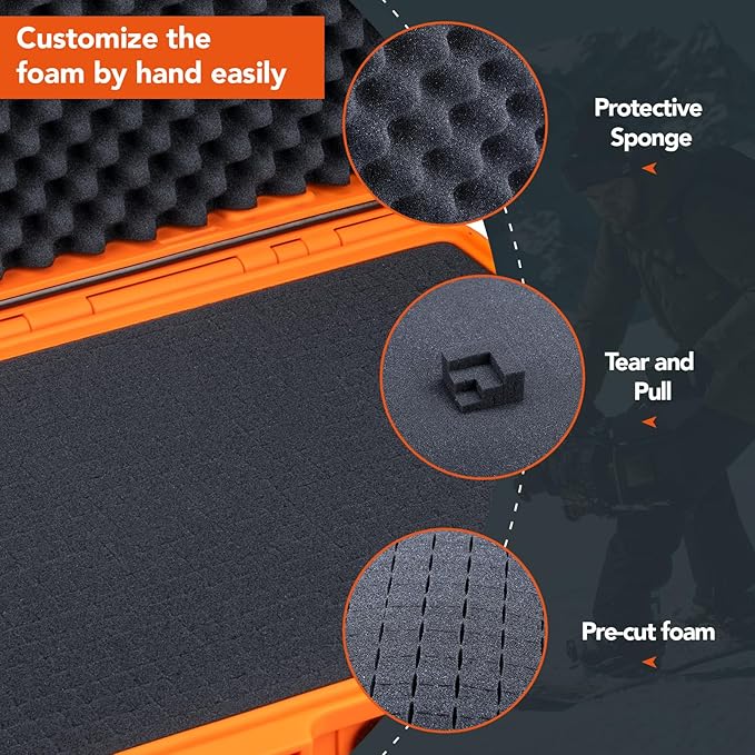 Lykus HC-4410 Waterproof Hard Case with Customizable Foam Insert, Interior Size 17.32x11.42x4.72 in, Suitable for up to 16" laptop,Starlink Mini,keyboard,drill,audio mixer,mic,flashlight,and more - Image 2