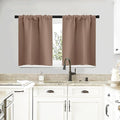 NICETOWN RV Blackout Curtains for Camper Windows, Window Treatment Thermal Insulated Rod Pocket Small Blackout Draperies/Drapes for Bedroom/Kitchen (Cappuccino, Set of 2, 29" Wide by 20" Long) by NICETOWN