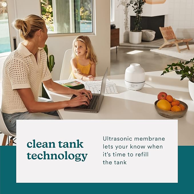 Homedics TotalComfort Humidifier – Large Air Humidifiers for Bedroom, Plants, Office – Cool Mist, Essential Oil Pads and Built-In Timer, 7-Color Night-Light, 2 Mist Settings, White - Image 5