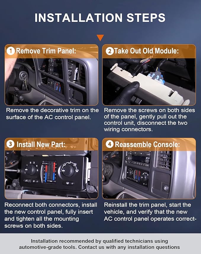 Flecto Climate Control Module Compatible with 2003 2007 GM Vehicles Replacement AC Control Panel Replaces OEM Part 599-210XD Easy Installation and Durable Build - Image 7