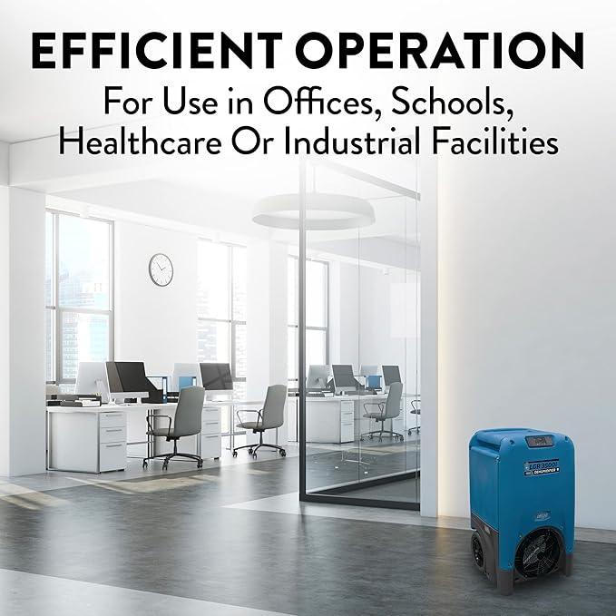 Dri-Eaz LGR 3500i Industrial Dehumidifier w/Pump, Portable Commercial Dehumidifier w/ Drain Hose, Safe & Efficient for Basement & Garage, 30 Gallon - Image 8