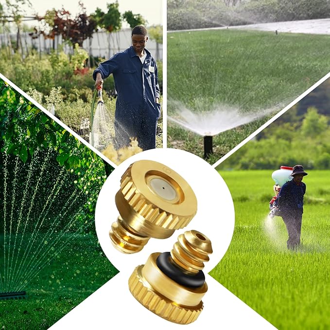KUWAN 30pcs Brass Misting Nozzles for Cooling System 0.023" (0.6 mm) 10/24 UNC Garden (0.023) - Image 5