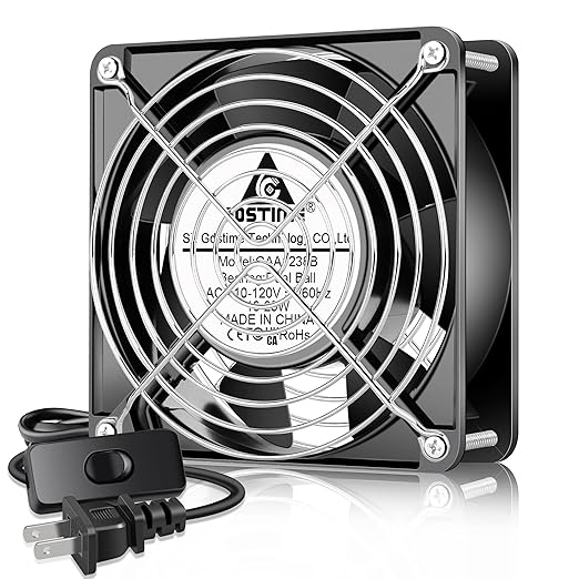 GDSTIME AXIAL Fan 12038, 110V 120V AC 120mm Fan, Ventilation Exhaust Projects Cooling Fan by GDSTIME