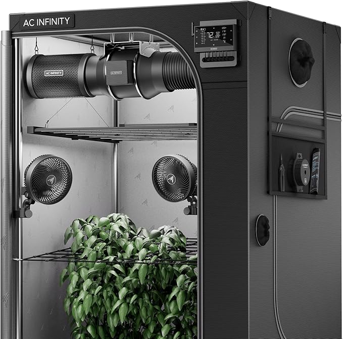 AC Infinity AI Grow System PRO 5x5, 6-Plant Kit w/Self-Learning AI Controller, Dynamic Airflow & LM301H EVO LED Lighting Control, 2000D Mylar Tent w/Lab-Tested Reflectivity, Largest Zippered Window by ACInfinity