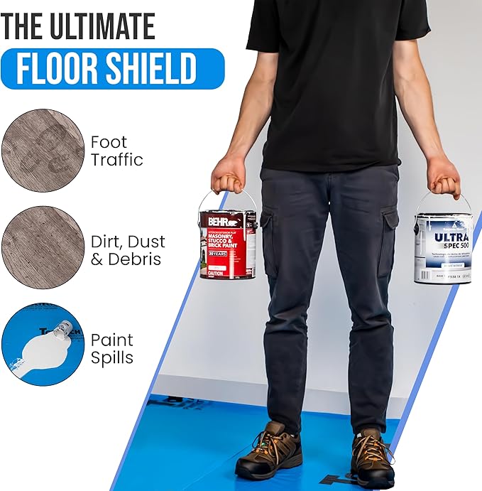 Temporary Floor Protection for Renovation, Painting, Construction - 40" x 90 ft, Covers 1800 sqft - Image 2