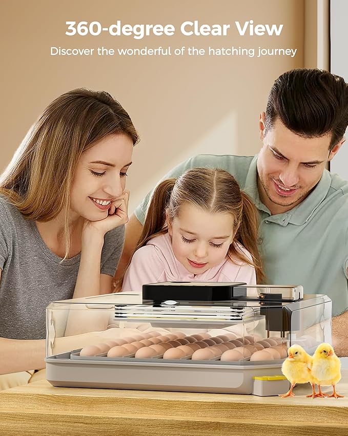 48 Egg Incubator for Hatching with Automatic Egg Turning and Humidity Control, Egg Candler, Poultry Egg Incubator for Chicken, Ducks, Goose, Pigeon, Quail, ideal for Farm, Classroom, Home - Image 9
