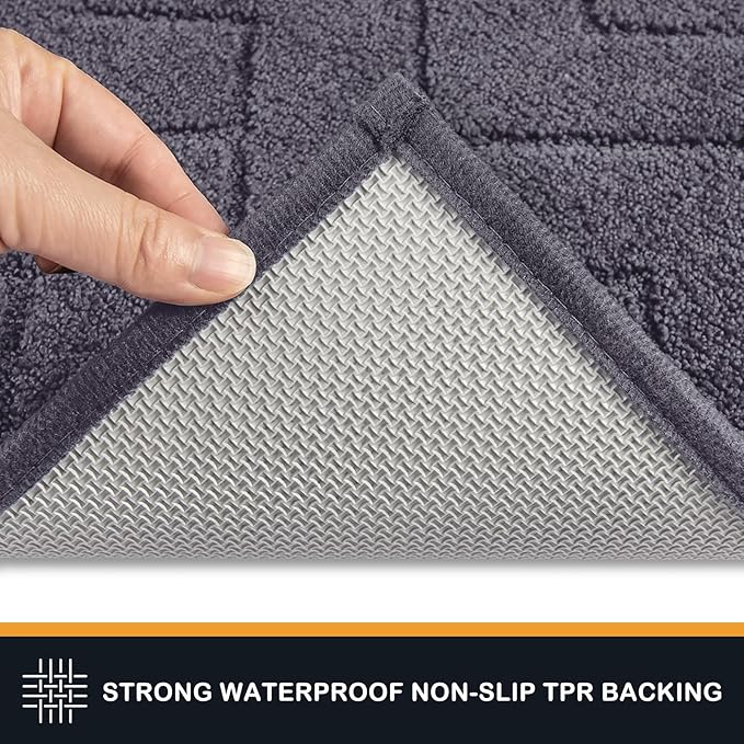 PURRUGS Dirt Trapping Door Mat 24" x 84", Non-Slip Machine Washable Entry Rug, Dog Doormat, Indoor Front Door Mat, Super Absorbent Entryway Rug for Muddy Shoes & Paws, Grey - Image 4