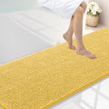 Smiry Luxury Chenille Bathroom Rugs 70x24, Extra Soft and Absorbent Shaggy Bath Mat, Machine Washable, Non-Slip Plush Carpet Runner for Tub, Shower, and Floor, Home Decor Accessories, Yellow by Smiry