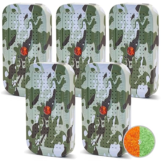 40 Gram Gun Safe Dehumidifier Camouflage, Rechargeable Desiccant Canister Dehumidifier Bags, Reusable Silica Gel Packets Moisture Absorbers for Car, Bathroom, Basement [5PACK] by Wisesorb