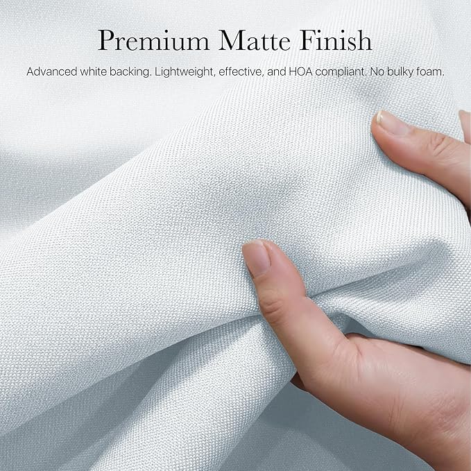 NICETOWN Farmhouse 100% Blackout Linen Curtains for Bedroom, Off White, W52, 2 Pieces, Noise Reducing Textured Linen Look 90 inch Length Curtains for Living Room - Image 6