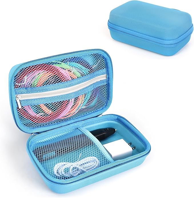 Case Compatible with 3Doodler Start+ Essentials for 3D Pen Set for Kids, Carrying Holder Fit for Printing Pens, Storage Organizer for Printing Filament Refill, Micro-USB Charger (3D-04B-Blue) by TATAVR