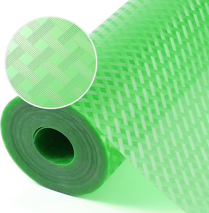 Green Fridge Liner Shelf Liners for Kitchen Cabinet Refrigerator Liners Waterproof & Oil-Proof Kitchen Cupboard Liner Non Adhesive Drawer Mats EVA Material for Shelves 11.8 x 393.7 Inches by StaHom