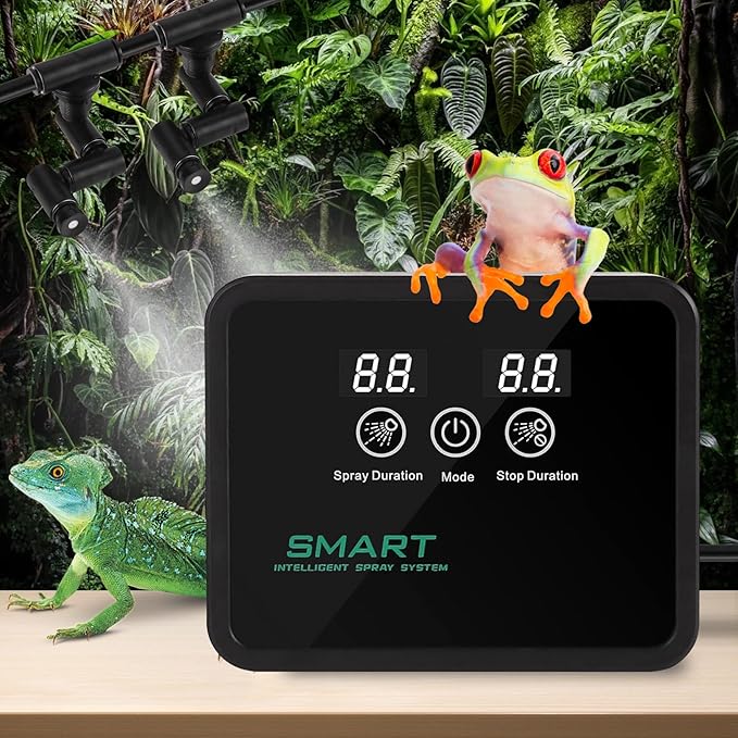 Reptile fogger Smart Spray System, Reptile Humidifiers Automatic with Timer, Reptile Mister with 360°Adjustable Misting Nozzles for Terrariums Amphibian Lizard Snake Frog Plants - Image 2