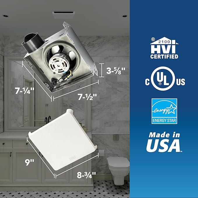 Broan-Nutone® 688E Bathroom Exhaust Fan, 50 CFM Energy Star Exhaust Fan, 2.0 Sones - Image 6