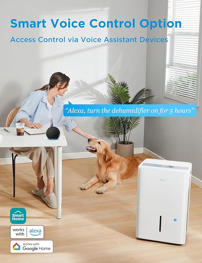 Midea 1,500 Sq. Ft. Energy Star Certified Dehumidifier With Reusable Air Filter 22 Pint - Ideal For Basements, Large & Medium Sized Rooms, And Bathrooms (White) - Image 4