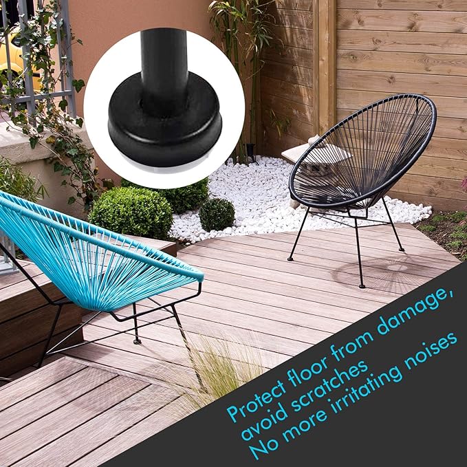 Jetec 1.5 Inch Patio Furniture Seating Glides/Feet/Caps for Wrought Iron Outdoor Furniture Easy to Install Replacement Chair and Table Feet Glide Protectors/Cap(White,48 Pieces) - Image 6