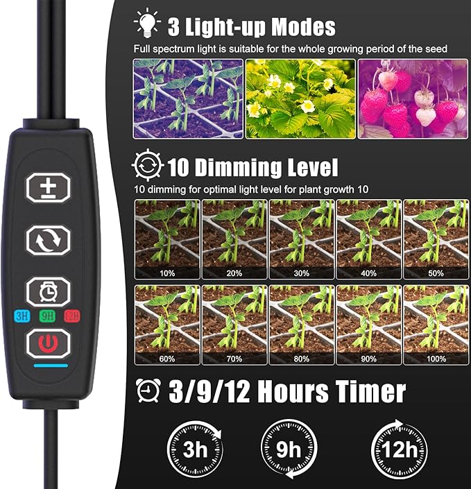 60 Cell Self-Watering Seed Starter Tray with Grow Light and Heat Mat,Seed Starter Kit,Humidity Domes,Auto Timer,Flexible Brightness Seedling Starter Trays for Seed Starting & Seeds Growing - Image 5