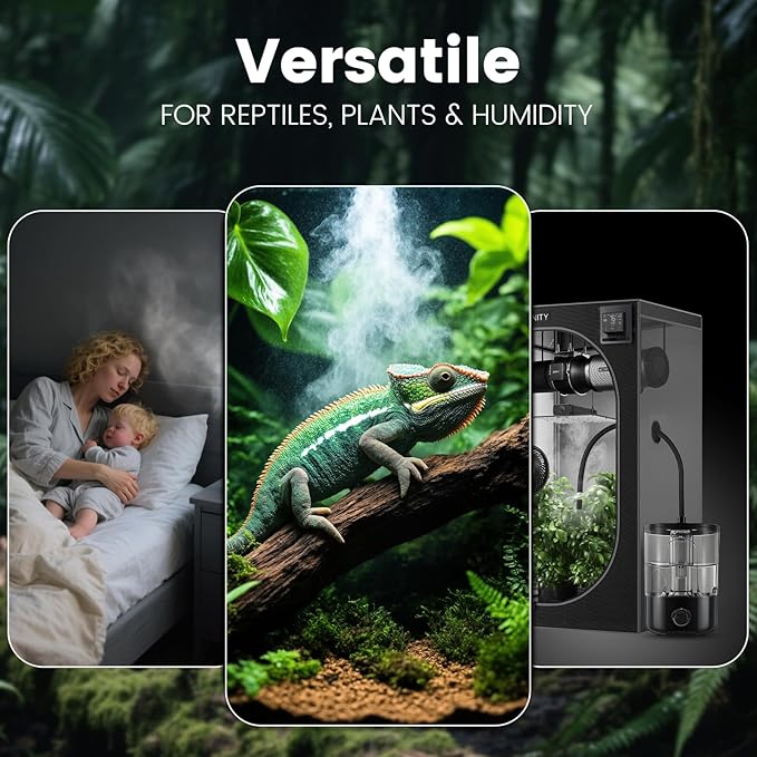 1 Gallon Reptile Humidifier Fogger for Terrariums, Adjustable Fog Volume, Ideal for Bearded Dragons, Lizards, Geckos, Snakes, Tortoises, Amphibians Humidity Increasing - Image 7