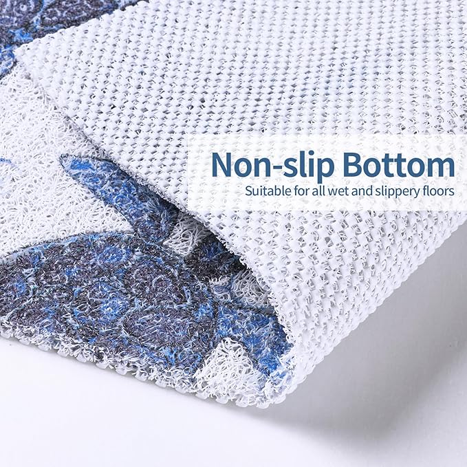 HOMBYS Square Shower Mat Non Slip,Shower Mat with Drain Hole in Middle,Shower Floor Mats for Inside Shower,PVC Loofah Shower Stall Mat,Secure in Shower Mat,Boho Bath Mats for Shower - Image 6