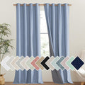 NICETOWN Stone Blue Vintage Linen 100% Blackout Curtains for Living Room, Thermal Insulated Curtains 108" Long, Noise Reducing Window Treatment Drapes for Hall Room, 52" Wide Per Panel, Set of 2 by NICETOWN